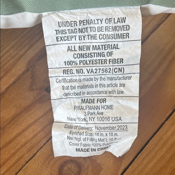 NWOT Green Pillow with Dragonfly Design - Picture 3 of 3